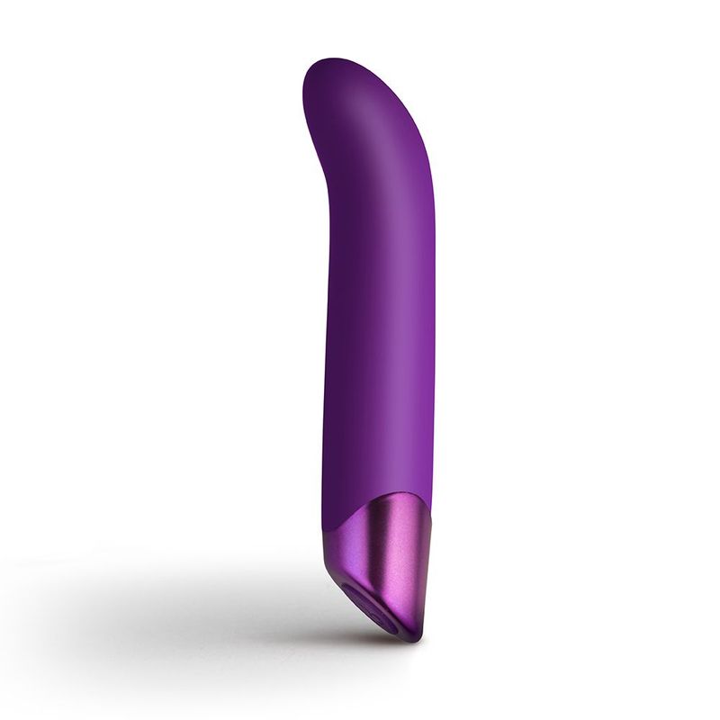 Chaiamo G Purple G spot vibrator with multiple settings showcasing its curved design and sleek finish.