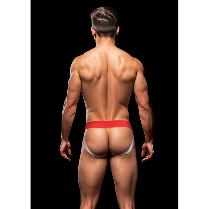 Model showcasing the Cool Colour Jock Blue from the back, highlighting its trendy design and comfort.
