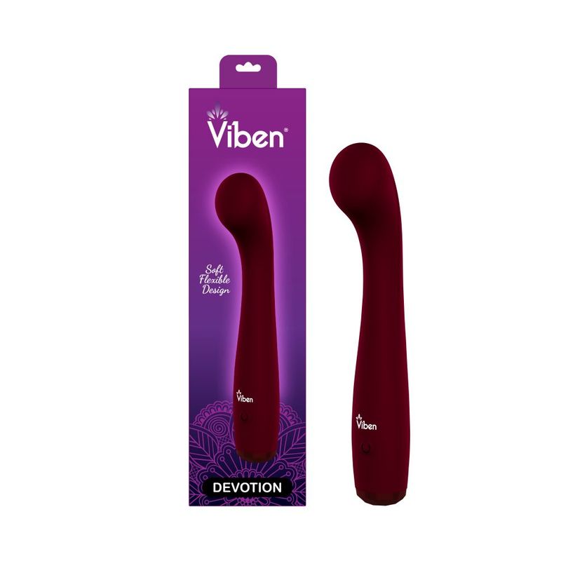 Viben Devotion g-spot vibrator packaged for silky internal stimulation and powerful vibration.