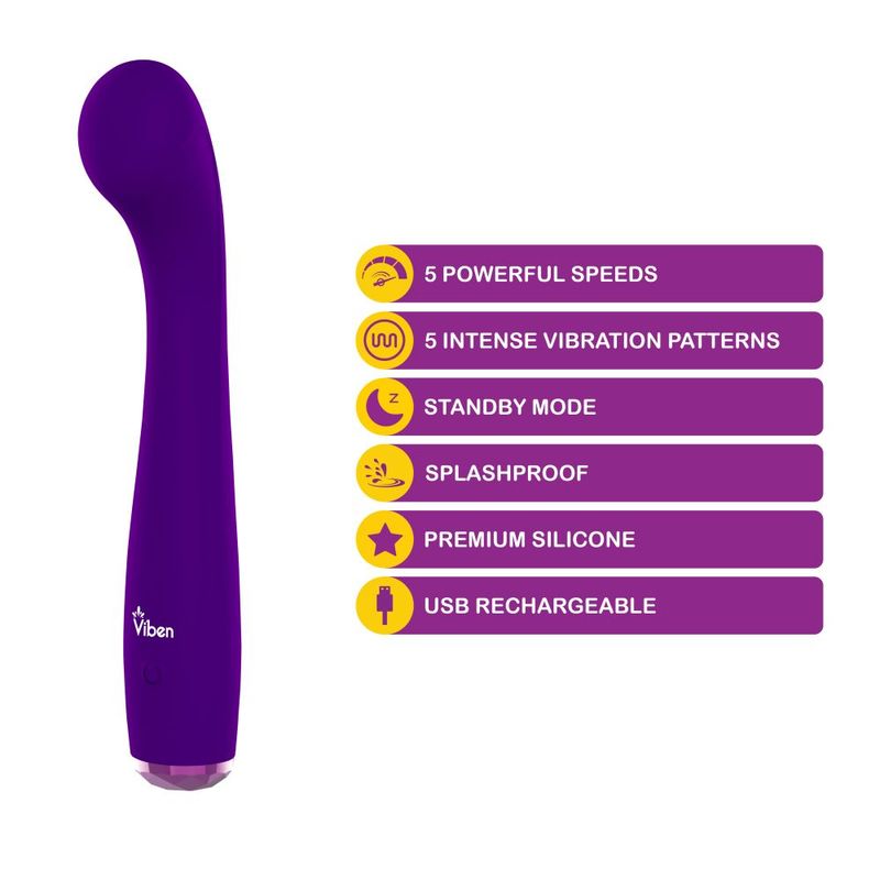Viben Devotion Violet g-spot vibrator features 5 powerful speeds and premium silicone design for intense stimulation.