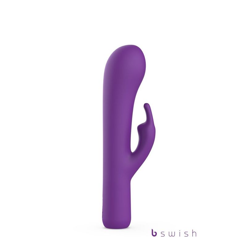 Bwild Bunny Infinite Deluxe Purple, a dual motor rabbit massager for intense pleasure, waterproof design and customizable control.