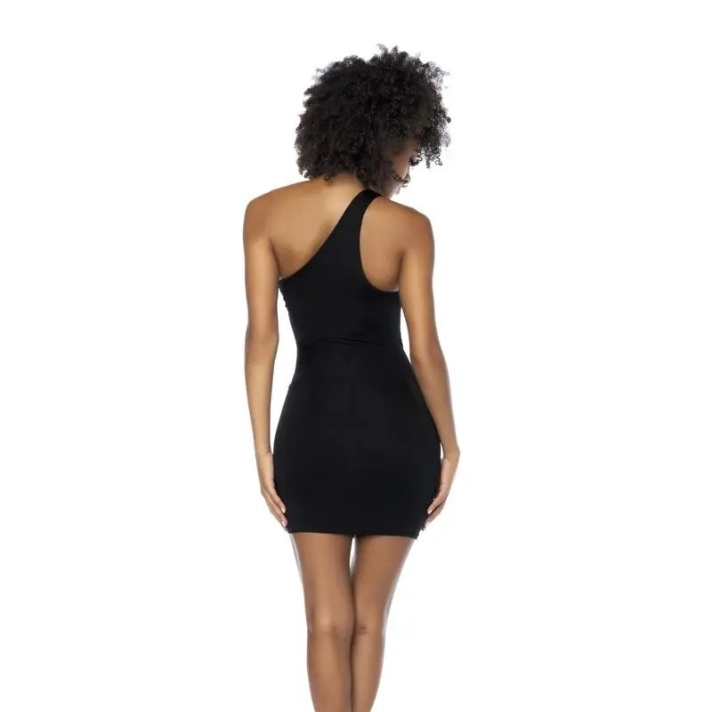 Asymmetrical Cut Out Dress w Ring Details Black Mapale Discreet Intimate Essentials.