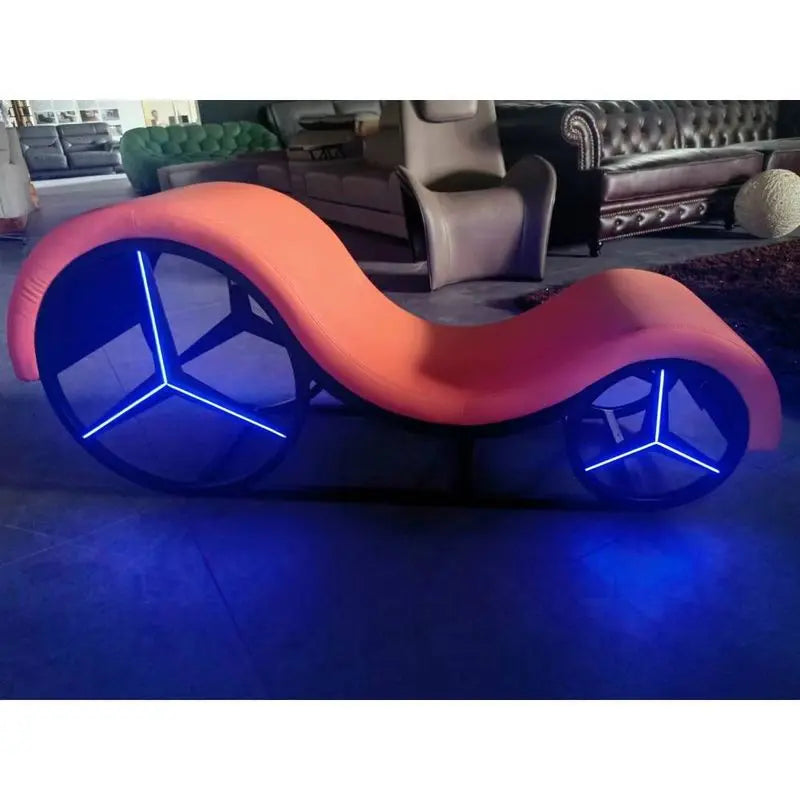 Kama Sutra Mebon Chaise Love Lounge Orange with Metal Frame and LED Daytona Discreet Intimate Essentials.