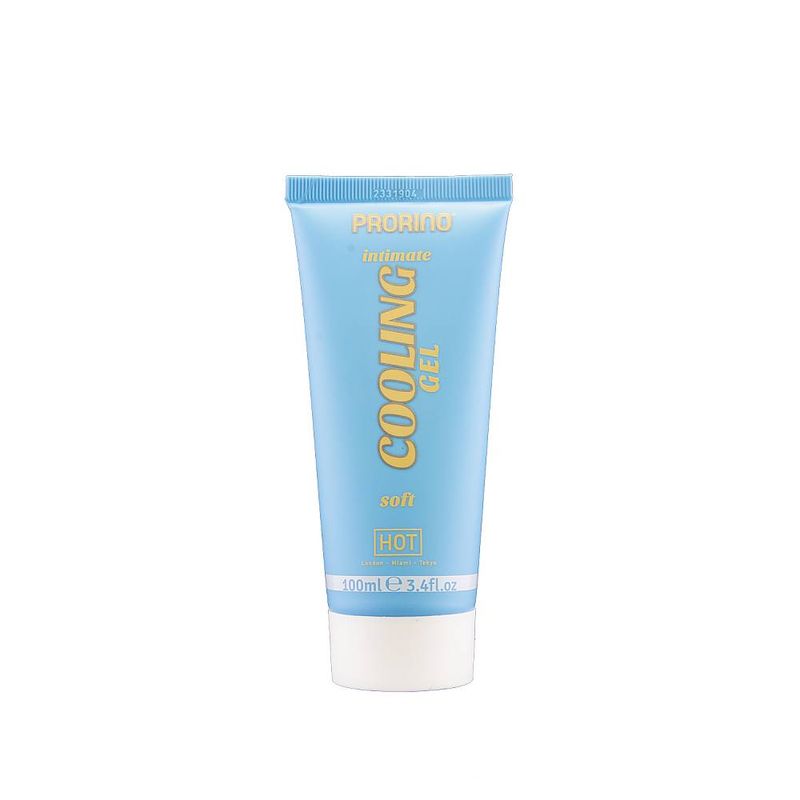 PRORINO Cooling Gel Soft 100ml tube, a cooling lubricant for intimate essentials, water-soluble and silky texture.