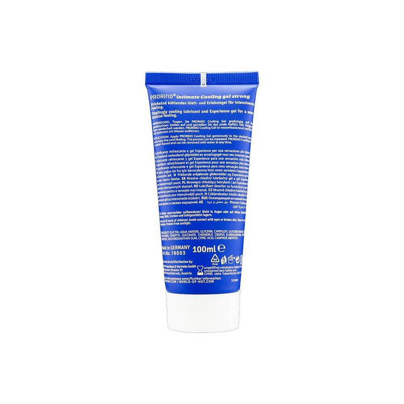 PRORINO Cooling Gel Strong 100ml - Prorino cooling gel lubricant with tingly and cooling sensation for intense experiences.