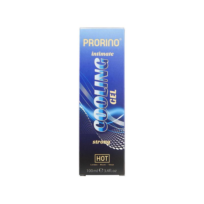 PRORINO Cooling Gel Strong 100ml packaging, a water-soluble lubricant featuring Prorino cooling gel lubricant.