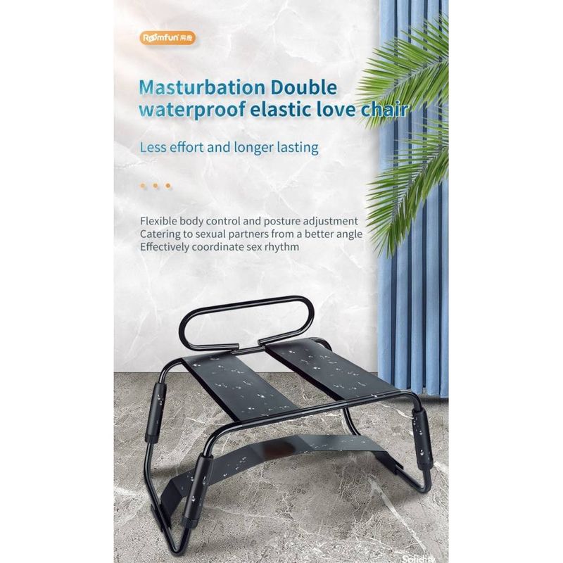 Sex Chair Adjustable Height Black w Handle and Arch Bridge Daytona