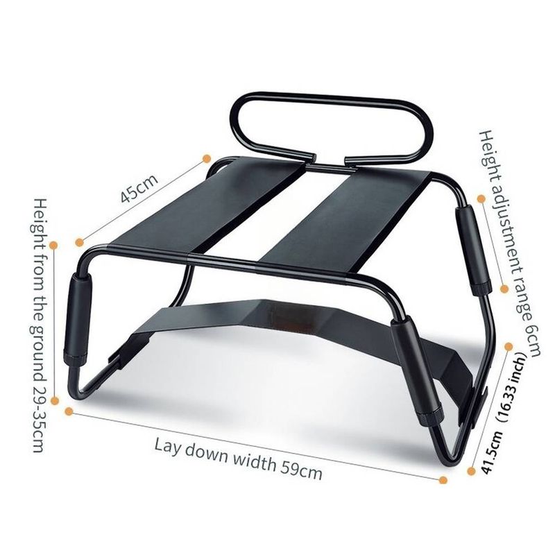 Sex Chair Adjustable Height Black w Handle and Arch Bridge Daytona