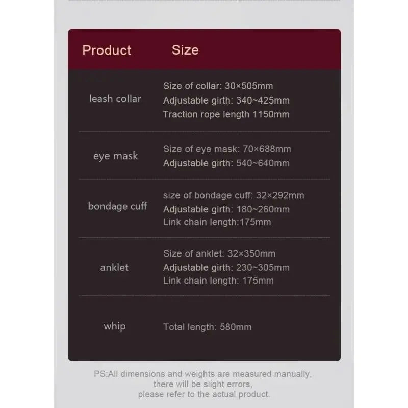 8 Pc Deluxe Bondage Play Kit Burgundy Gold Daytona Discreet Intimate Essentials.