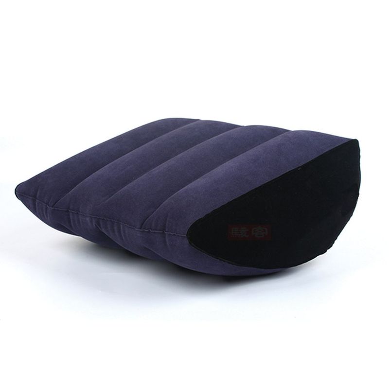 Inflatable sex positioning pillow with a soft, velvety fabric, designed for comfort and enhanced angles during intimacy.