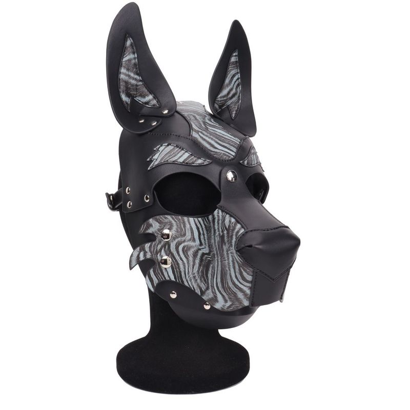dog pup hood blue with detachable mouthpiece, adjustable fit for comfort and style, perfect for playful pups