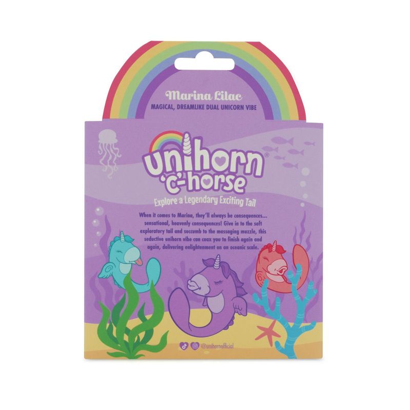 Unihorn Massager C Horse Marina Lilac packaging featuring magical unicorn vibe design and underwater theme.