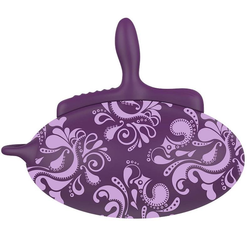 Bouncy Bliss Classic Inflatable Sit-On Vibrator with elegant purple design, perfect for hands-free pleasure.