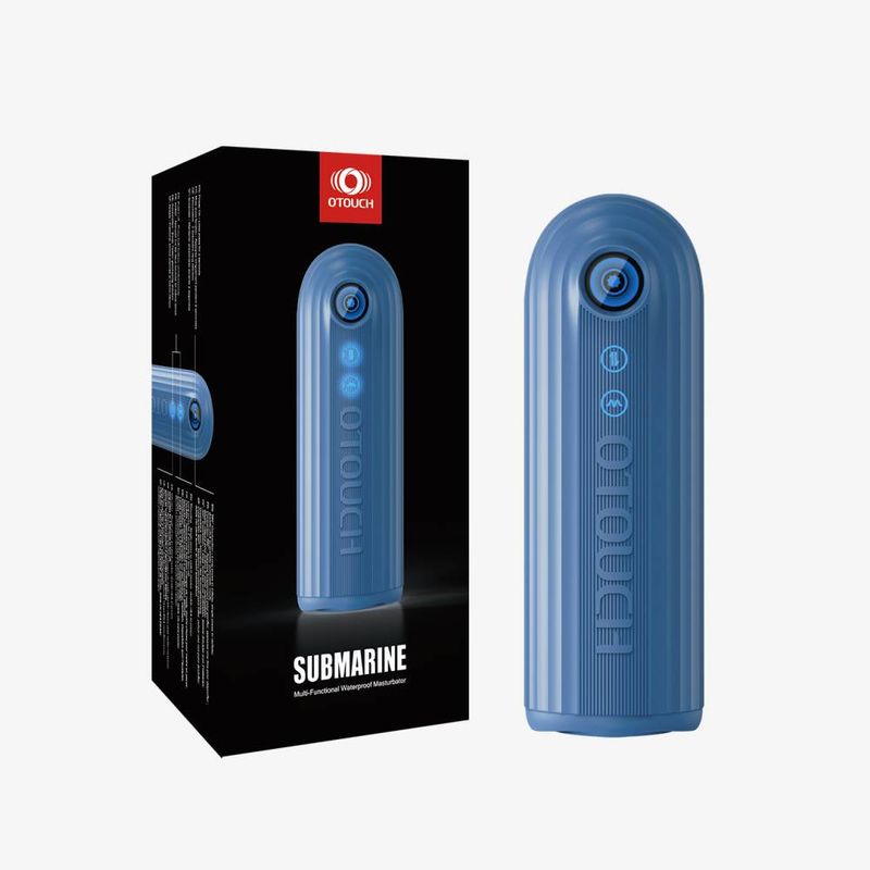 Submarine Submersible Thrusting Contracting Vibrating Male Masturbator in stylish packaging.