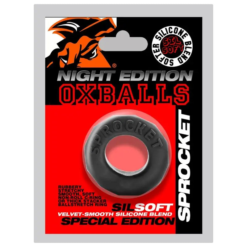 Sprocket Comfort No-Roll Cock Ring Night OxBalls Discreet Intimate Essentials.