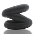 Z-Balls Zig-Zag Cock Ring / Ball Stretcher Night featuring a smooth black rubbery silicone design.