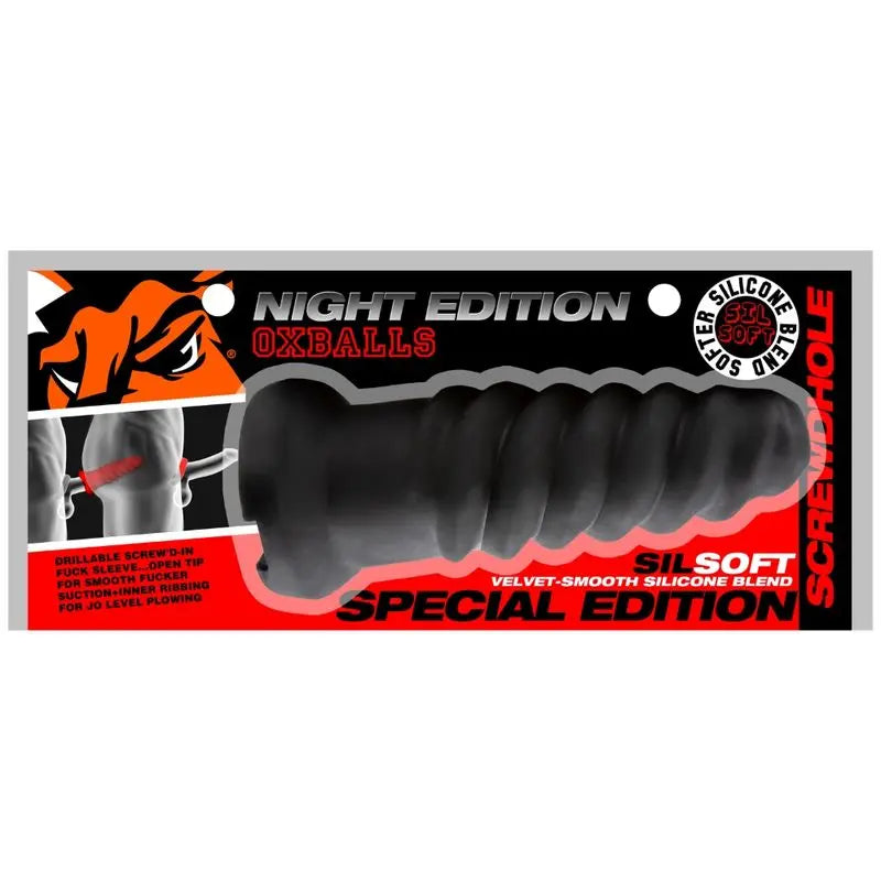 Screwdhole Screwd-In Open Tip Masturbator Night OxBalls Discreet Intimate Essentials.