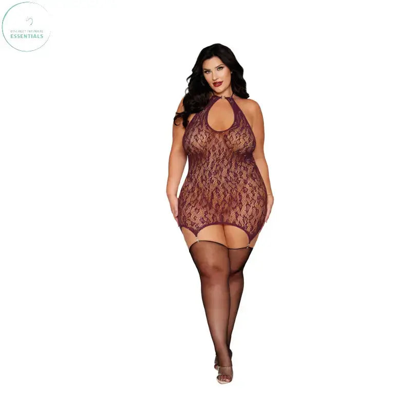 Dreamgirl Garter Slip Burgundy Dreamgirl Discreet Intimate Essentials.