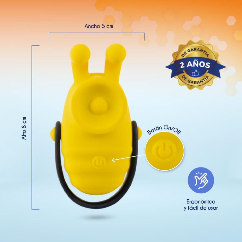 Bumble Bee mini massager in adorable bee shape with ergonomic design and on/off button for easy use.