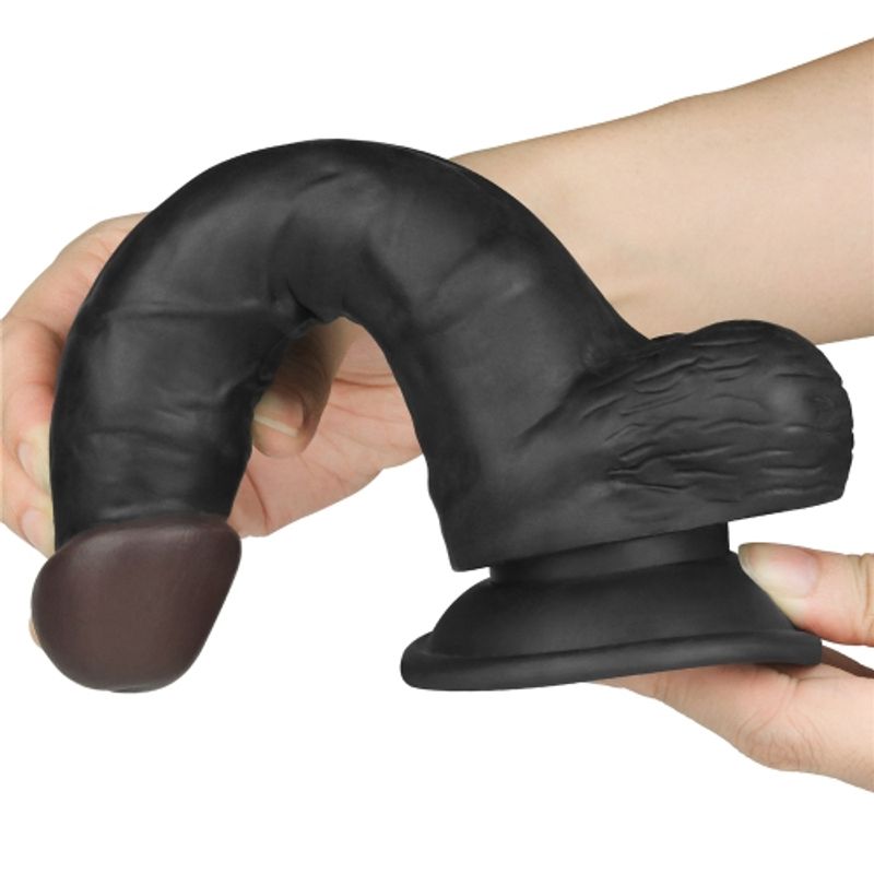 Easy Strap On Set 7.5in Black, strap on dildo set with lifelike shaft and soft glans for ultimate satisfaction.