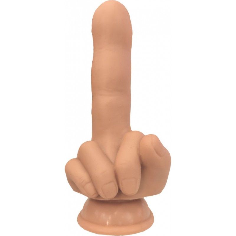 Finger shaped dildo with a strong suction cup base, made from body safe silicone for a playful experience.