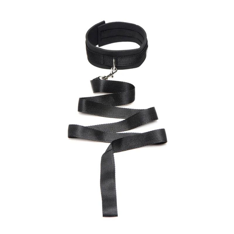 Neoprene Collar And Leash Set Black for intimate essentials, comfortable BDSM play, and stylish adult entertainment.