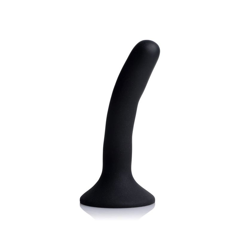 Black Silicone Strap-On Dildo Small with a soft texture and suction-cup base for versatile pleasure.