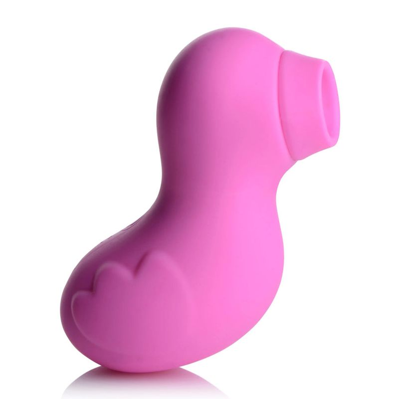 Sucky Ducky Silicone Clitoral Stimulator Pink, a playful clitoral stimulator for women with 7 suction intensities.