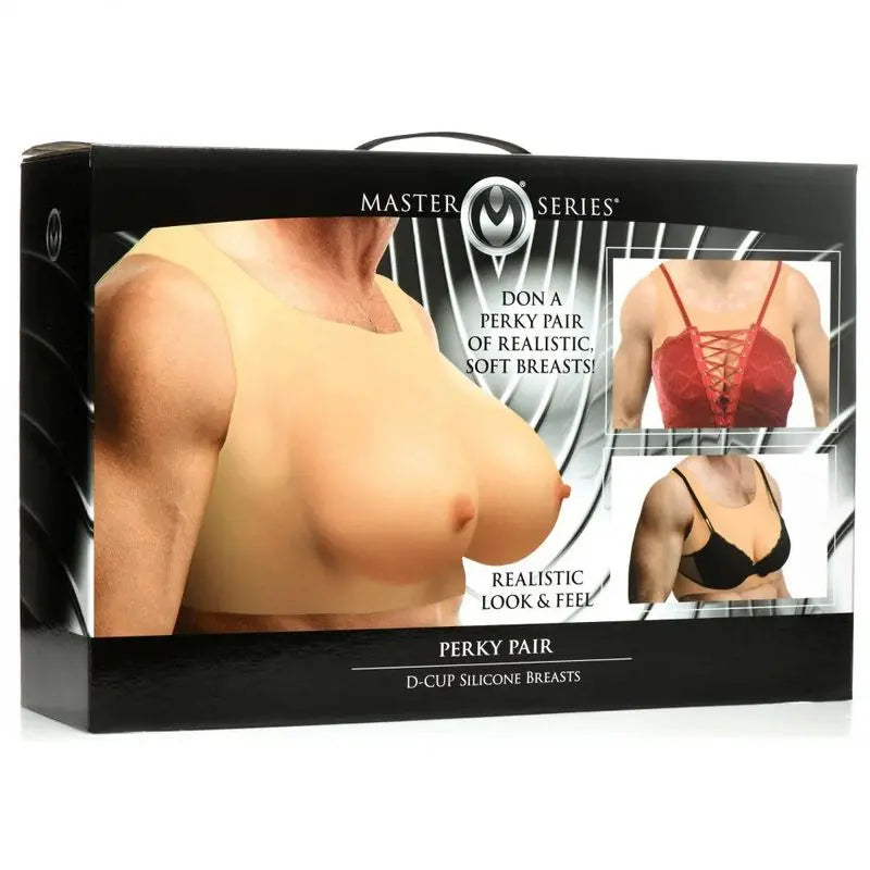 Perky Pair D Cup Silicone Breasts Master Series Discreet Intimate Essentials.