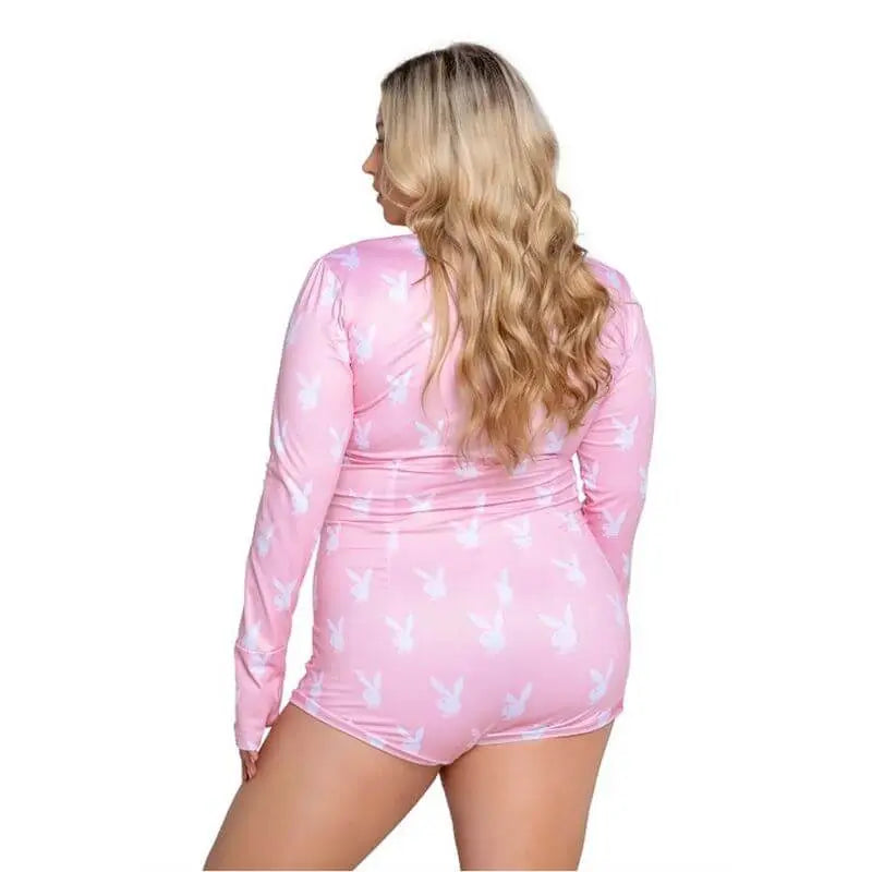 Playboy Slumber Bunny Romper Pink Playboy Lingerie Discreet Intimate Essentials.