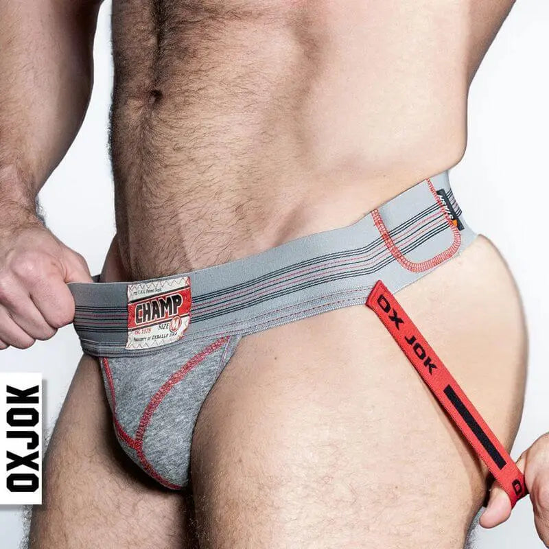 Oxballs Champ Vintage Jockstrap Gray Heather OxBalls Discreet Intimate Essentials.