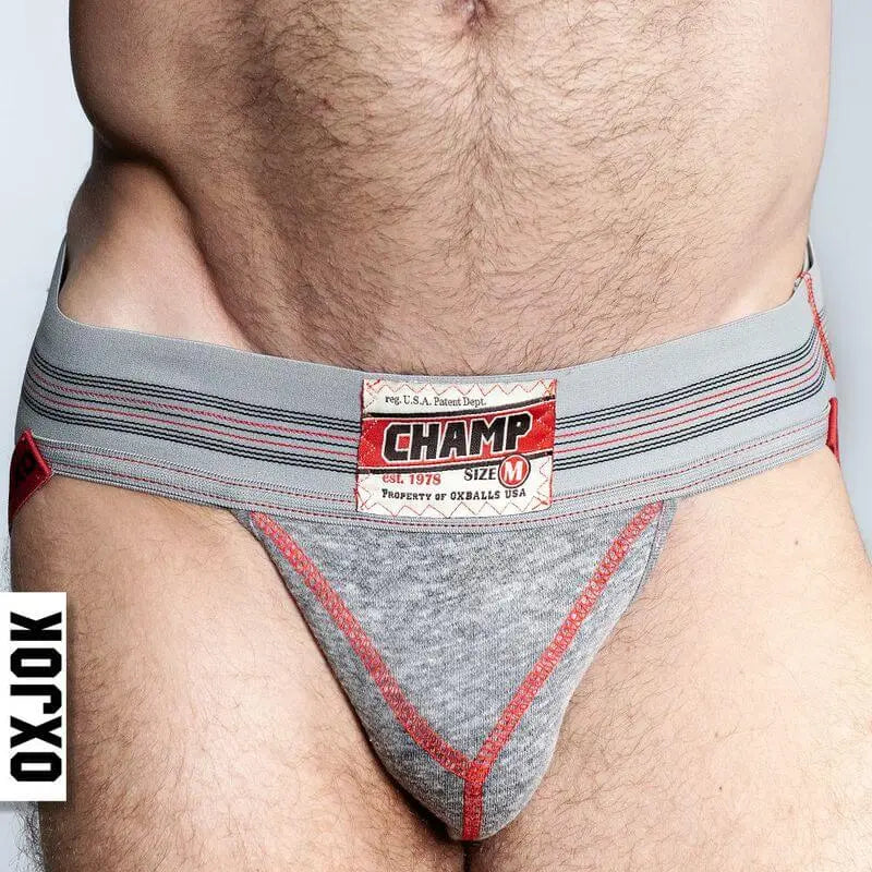 Oxballs Champ Vintage Jockstrap Gray Heather OxBalls Discreet Intimate Essentials.