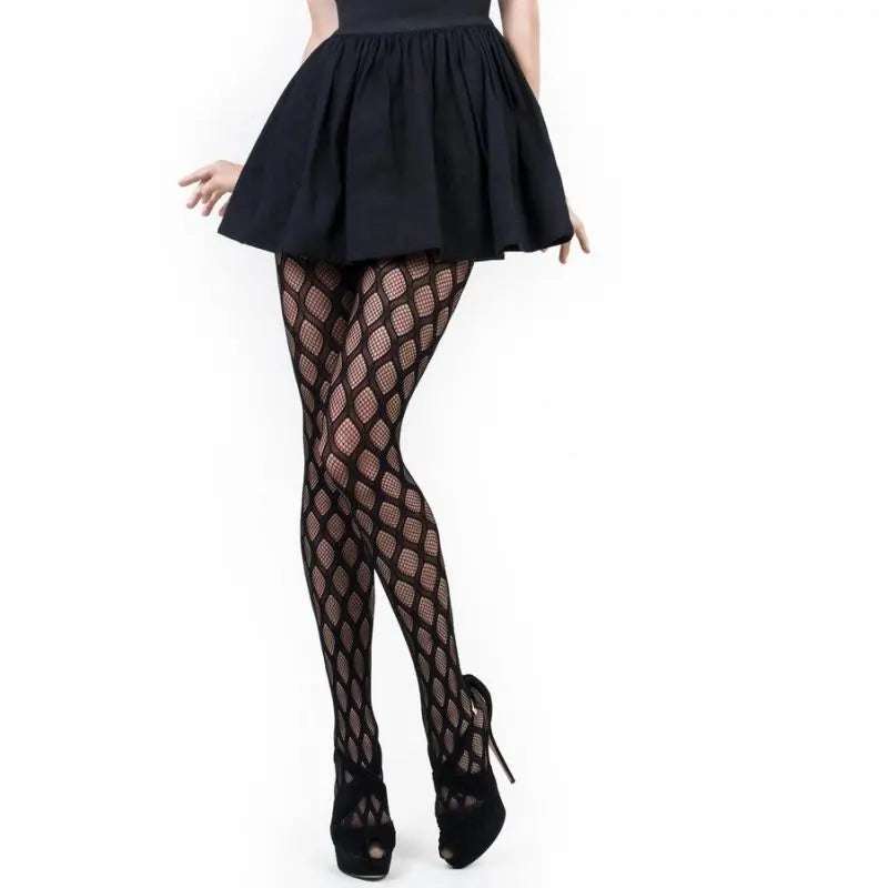Geo Jacquard Fishnet Tights Black Killer Legs Discreet Intimate Essentials.