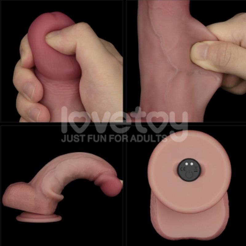 Realistic vibrating silicone dong showcasing different angles and textures for lifelike pleasure and stimulation.