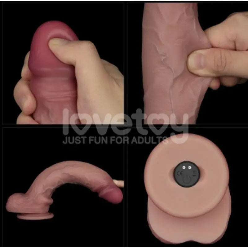 Vibrating Sliding Skin Pro II Silicone Dong 10in Lovetoy Discreet Intimate Essentials.