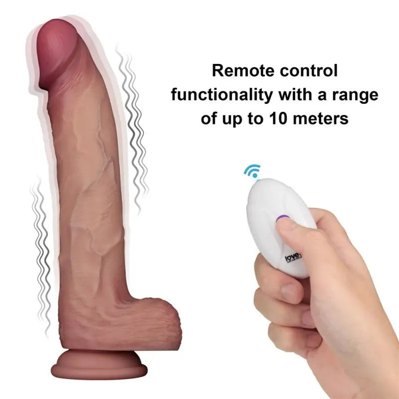 Vibrating Sliding Skin Pro II Silicone Dong 10in Lovetoy Discreet Intimate Essentials.