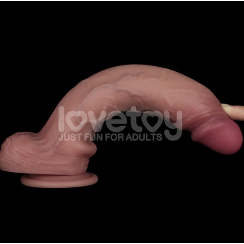 Sliding Skin Pro Dual Layer Silicone Dong 10in image showcasing realistic texture and advanced materials.