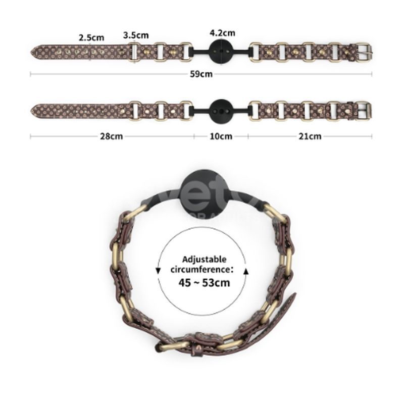 Rebellion Reign Ball Gag features adjustable straps, premium brown PU leather, and a luxury bondage ball gag design.
