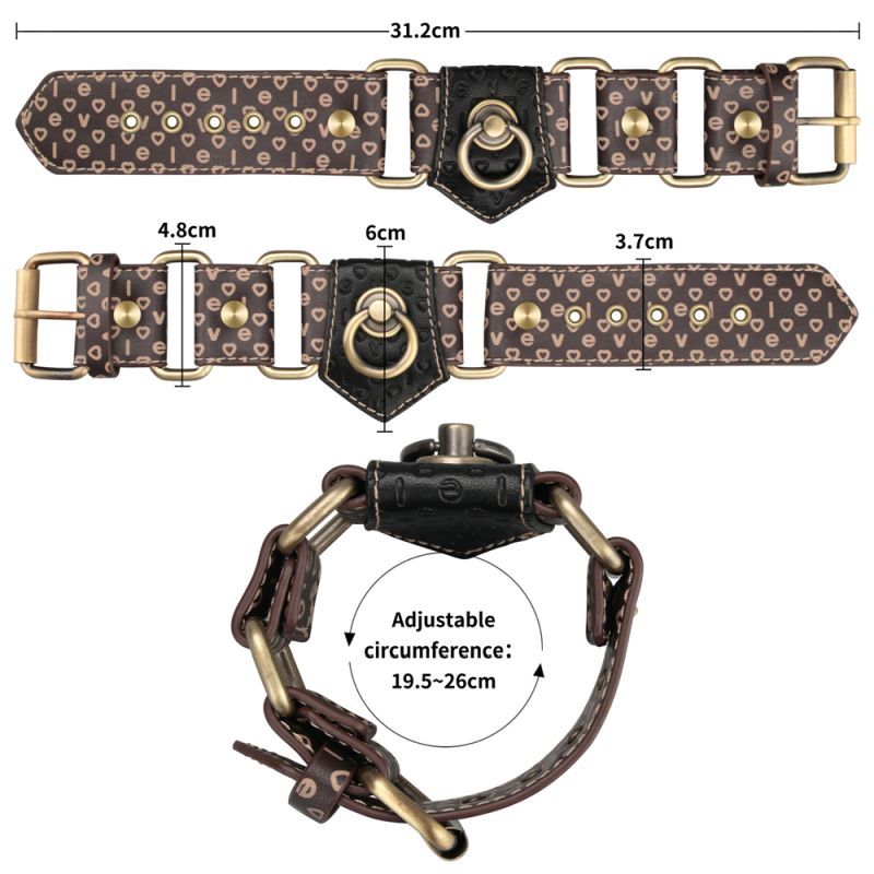 Rebellion Reign Hogtie Set featuring vintage-style bronze spikes, adjustable cuffs for bondage play.