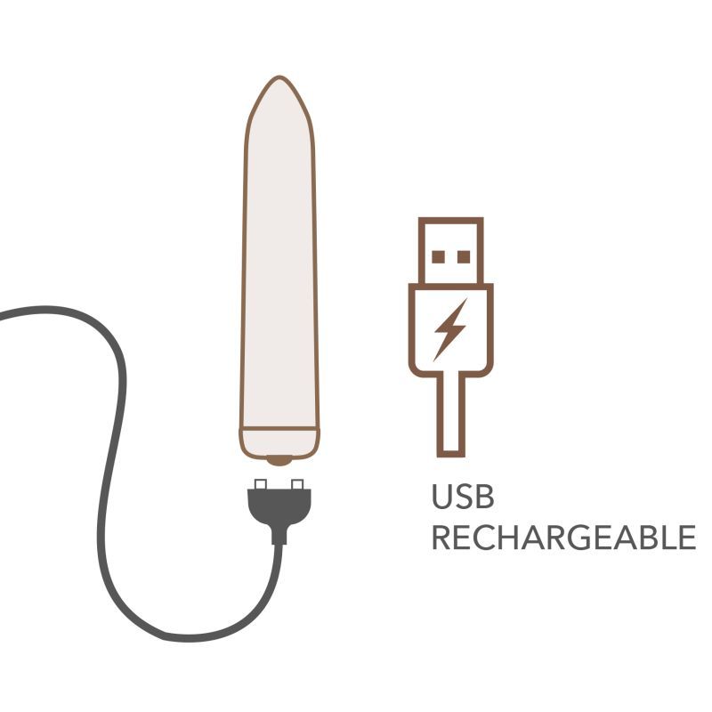 Golden Rose Rechargeable Bullet USB rechargeable vibrator with sleek design for intimate essentials for her.