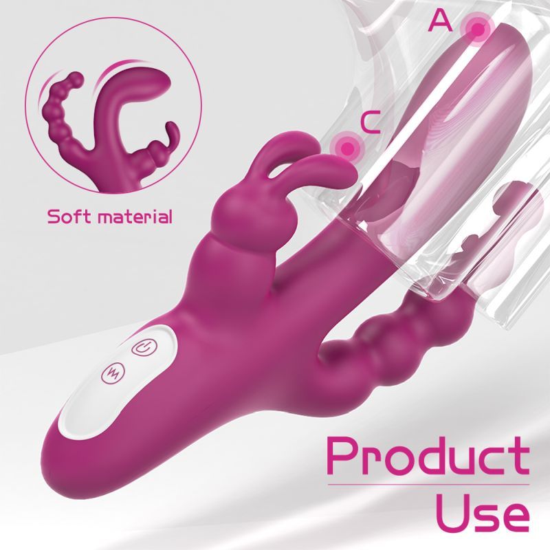 Joker Triple Ecstasy Vibrator showcasing soft material and design features for enhanced pleasure and stimulation.