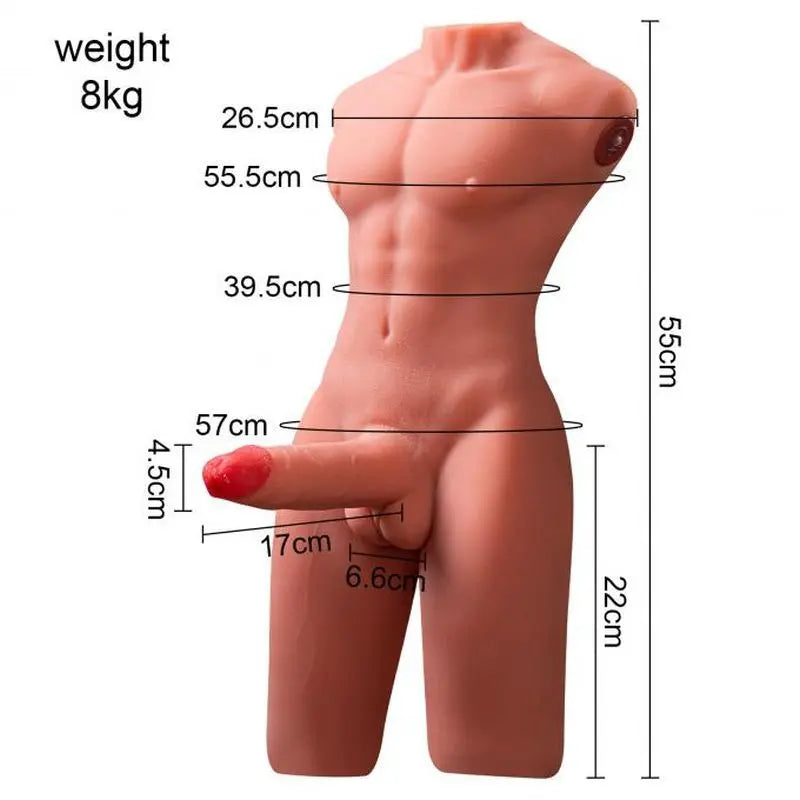 Jason 8kg USB Auto Thrusting 17cm Cock and Ass Male Torso XISE Discreet Intimate Essentials.