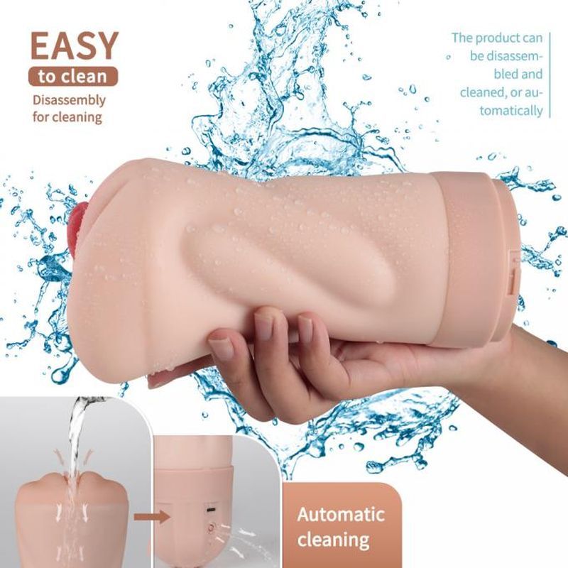 Suctroker Dual Density Vibrating Sucking Vaginal Masturbator V2.0 with easy cleaning feature.