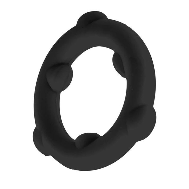 Spinner Silicone Ring Black made from premium liquid silicone for comfortable and durable use, perfect for intense play.