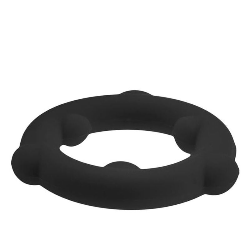 Spinner Silicone Ring Black made from durable liquid silicone, perfect for intimate essentials and enhancing pleasure.