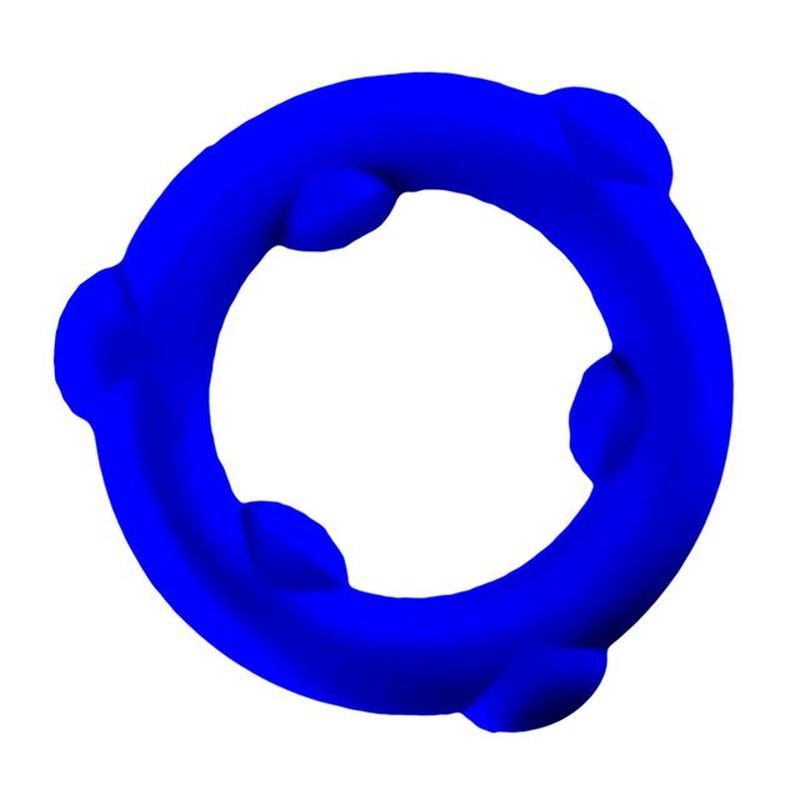 Oxballs SPINNER silicone cockring in blue, made from premium liquid silicone for comfort and durability.