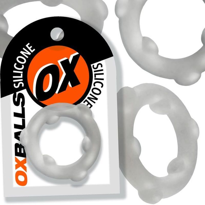 Spinner Silicone Ring Clear, a silicone cockring for intense play, showcasing durability and stretch for hard play.