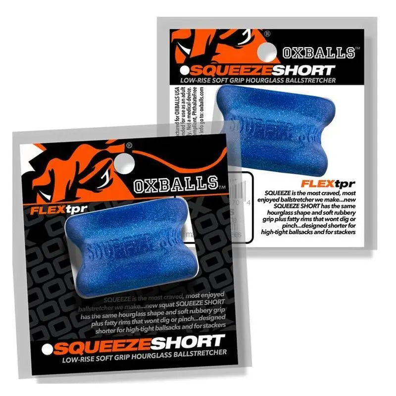 Affordable quality Squeeze Short Ballstretcher Blue Fire  from OxBalls by Discreet Intimate Essentials with Discreet Delivery 