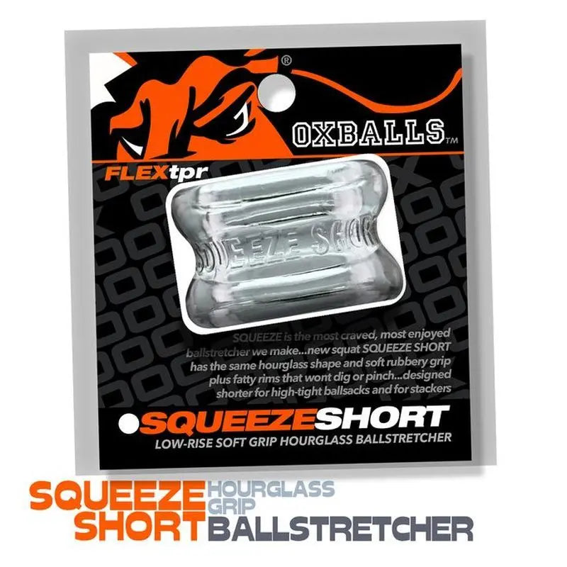 Affordable quality Squeeze Short Ballstretcher Clear  from OxBalls by Discreet Intimate Essentials with Discreet Delivery 
