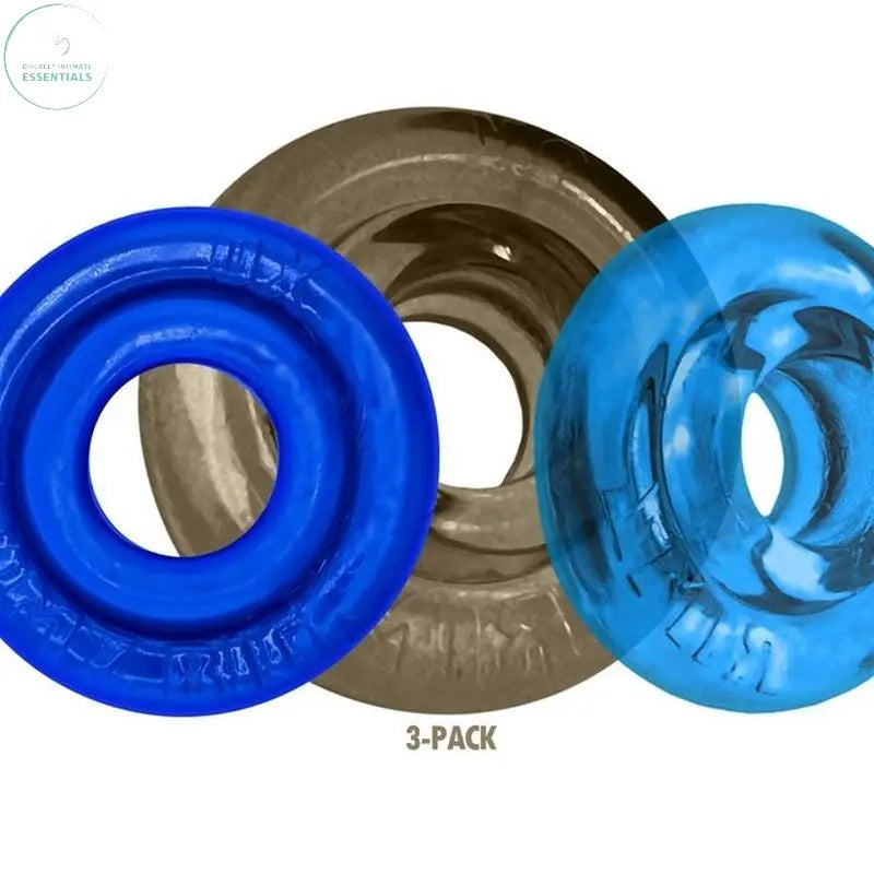 Affordable quality RimRingz 3 Pc Multi Size Blue  from OxBalls by Discreet Intimate Essentials with Discreet Delivery 
